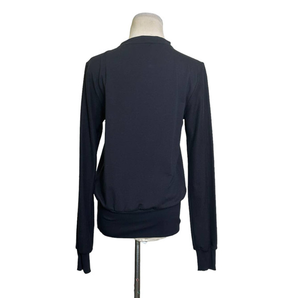 L'agence Black Josilyn Lace Up Sweatshirt size Small - Picture 3 of 12